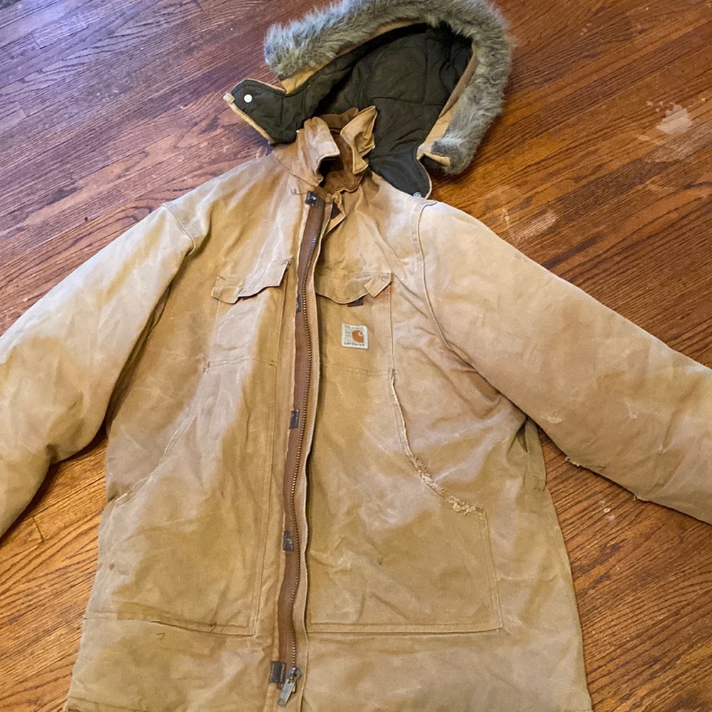 Carhartt mens barn jacket coat king duck removable hood